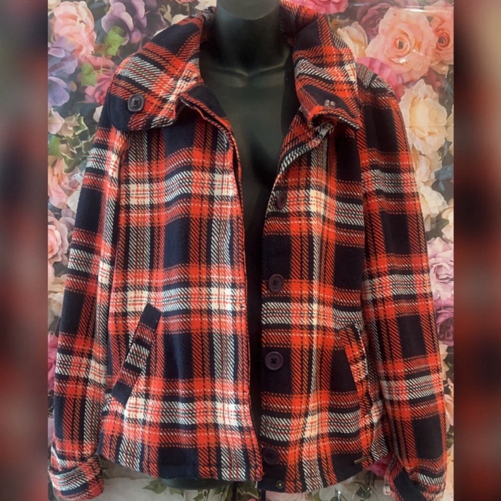 Roxy Red and Black Plaid Jacket